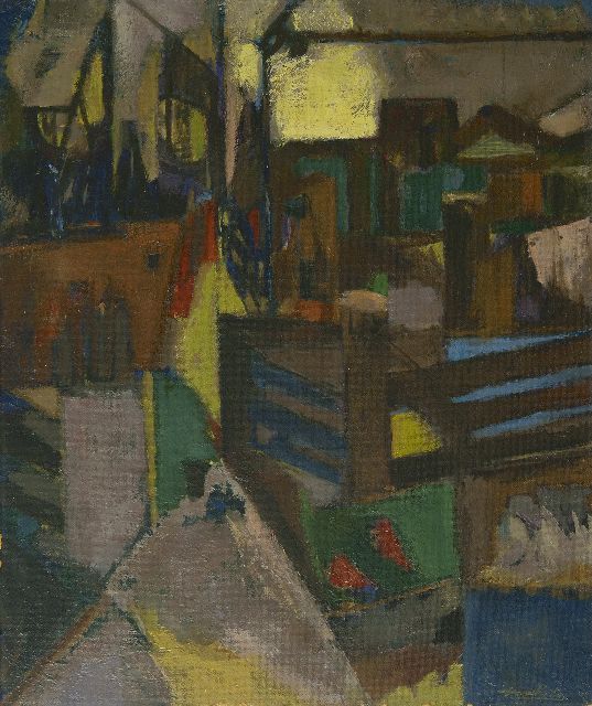 Koelen G.H.  | Rooftop view, oil on board 70.3 x 59.2 cm, signed l.r.
