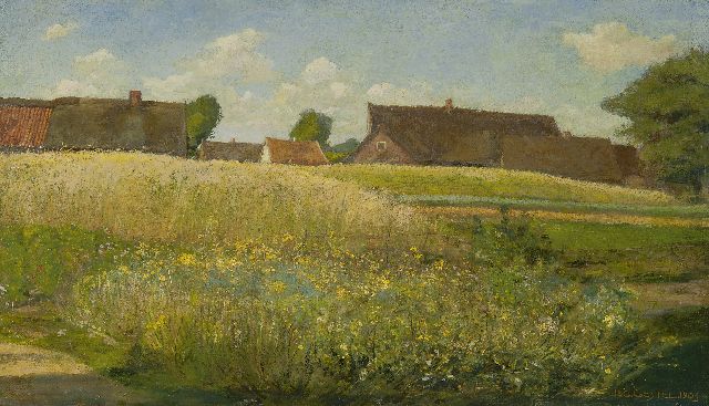 Gestel L.  | Farms along a cornfield, oil on canvas 37.0 x 62.5 cm, signed l.r. and dated 1904