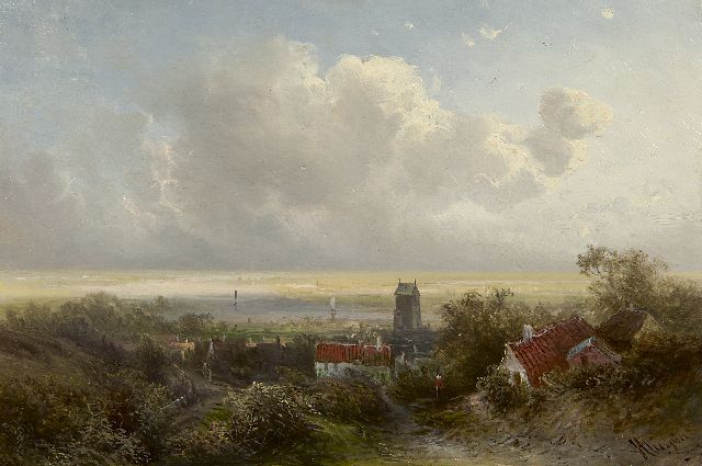 Pieter Kluyver | A view on a river valley, oil on panel, 23.7 x 36.0 cm, signed l.r.