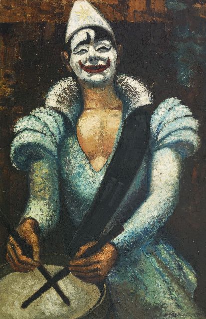 Wiegman M.J.M.  | Pierrot, oil on canvas 91.8 x 61.3 cm, signed l.r. and dated ca. 1929