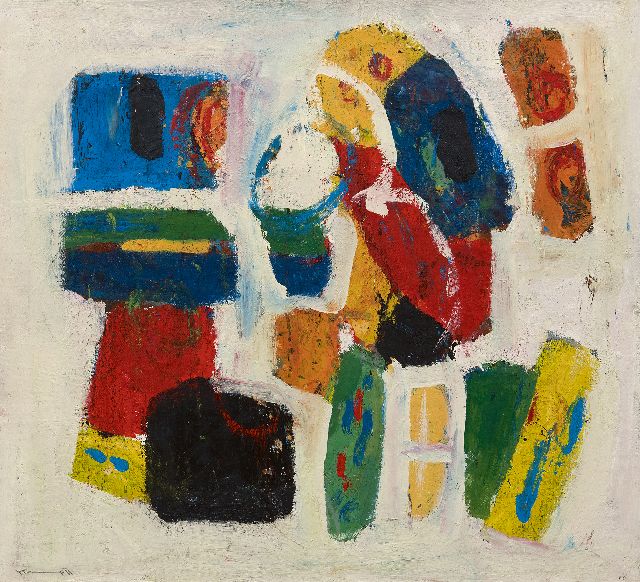 Joop Kropff | Composition, oil on canvas, 50.4 x 54.7 cm, signed l.l. and on the reverse and dated '66