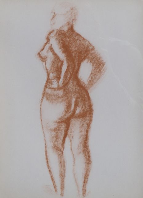 Derain A.  | Standing nude, coloured lithograph on paper 37.8 x 27.5 cm