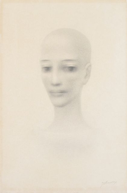 Bendien J.  | A portait of a young woman, drawing on paper 44.0 x 29.0 cm