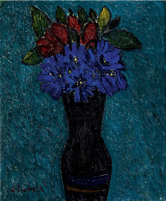Slebe (Ferdinand Joseph Sleebe) F.  | Flowers, oil on canvas 30.1 x 25.1 cm, signed l.l. and dated '50