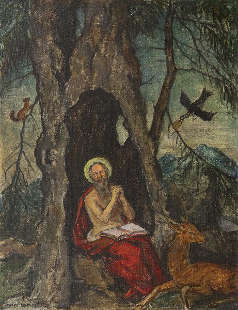 Max Rimböck | De Heilige Elias, olieverf op doek, 53,1 x 41,1 cm, gesigneerd l.o. en gedateerd '34