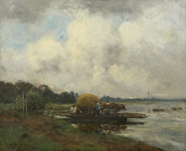 Jansen W.G.F.  | The ferry, oil on canvas 80.8 x 101.0 cm, signed l.l.