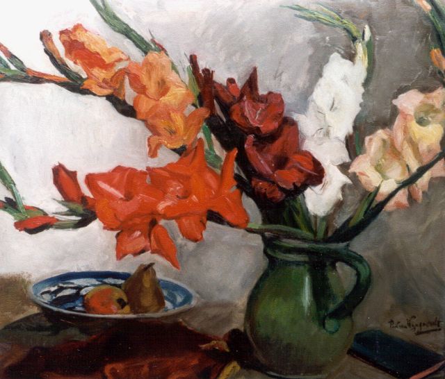 Wijngaerdt P.T. van | Sword lilies, oil on canvas 70.0 x 80.0 cm, signed l.r.