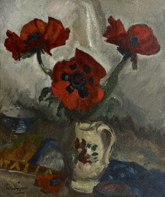 Piet van Wijngaerdt | Poppies in a jug, oil on canvas, 80.5 x 68.9 cm, signed l.l.