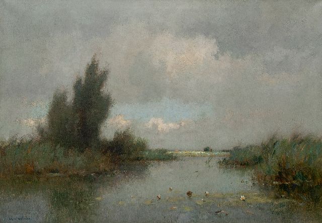 Aris Knikker | A polder landscape with water lilies, oil on canvas, 70.3 x 100.4 cm, signed l.l.