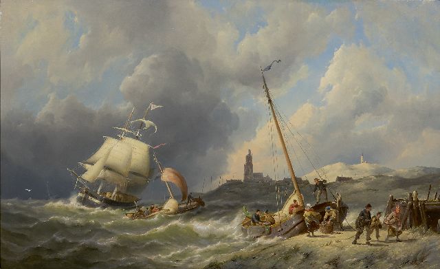 Dommershuijzen P.C.  | A view on the coast of Walcheren, oil on panel 50.3 x 81.6 cm, signed l.l. and dated 1886
