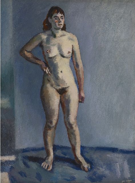 Jan Wiegers | Standing nude, oil on canvas, 61.3 x 46.3 cm, signed l.r. and painted in the 1940s