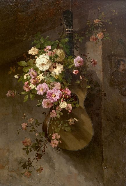 Margaretha Roosenboom | Roses on a Spanish guitar, oil on canvas, 110.8 x 75.9 cm