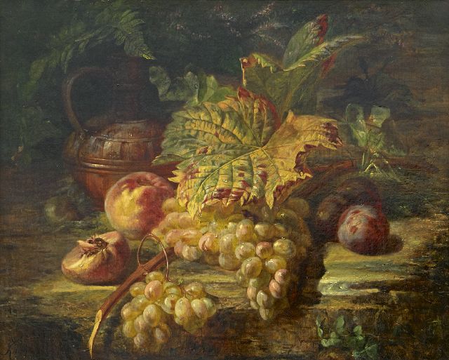 Huygens F.J.  | A still life with grapes, oil on canvas 48.6 x 59.5 cm, signed l.l. and dated '60, without frame
