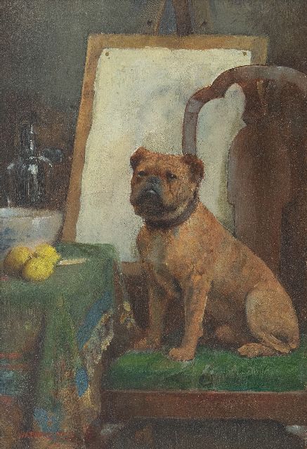 Breakspeare W.A.  | The painter's dog, oil on panel 25.0 x 17.2 cm, signed l.l.