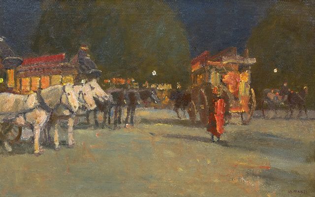 Kees Maks | Omnibusses in Paris, oil on canvas, 52.9 x 83.0 cm, signed l.r. and painted in 1910