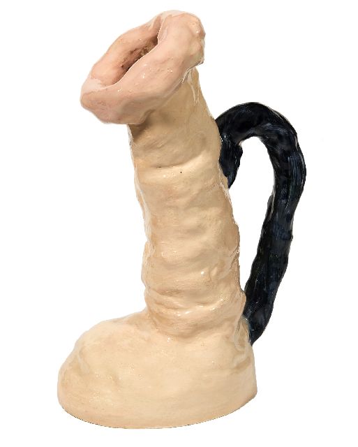 Joost van den Toorn | Sculpture in the shape of a jug, earthenware, 30.0 x 17.0 cm, signed on the side of the base and dated 2009