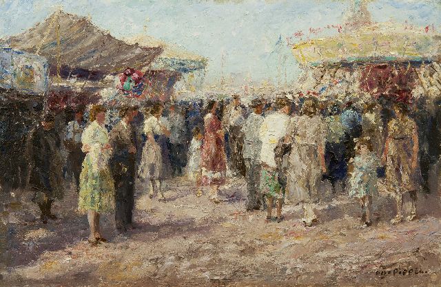 Pippel O.E.  | At the fair, oil on panel 33.8 x 51.6 cm, signed l.r.