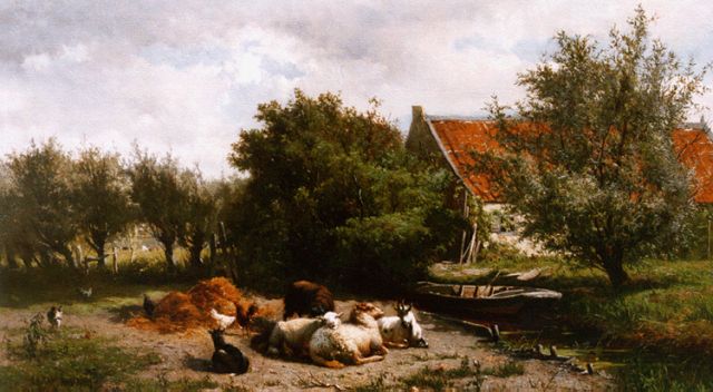 Bilders A.G.  | Cattle in a landscape by a farm, oil on canvas 45.2 x 70.0 cm, signed l.l.