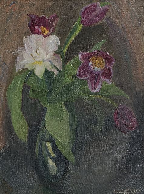 Harrie Kuijten | Tulips, oil on canvas, 50.1 x 36.3 cm, signed l.r.
