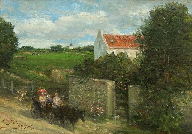 Meyer-Wiegand R.D.  | Sunday ride in the calèche, oil on panel 14.0 x 20.1 cm, signed l.l.