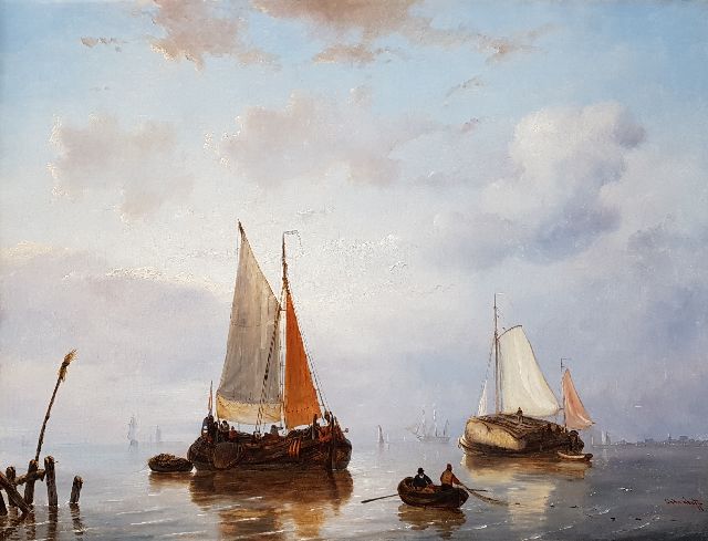 George Willem Opdenhoff | Shipping in a calm, oil on canvas, 60.2 x 79.3 cm, signed l.r. and without frame