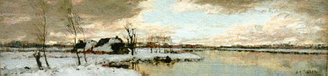 Gorter A.M.  | A winter landscape, oil on panel 15.9 x 60.0 cm, signed l.r.