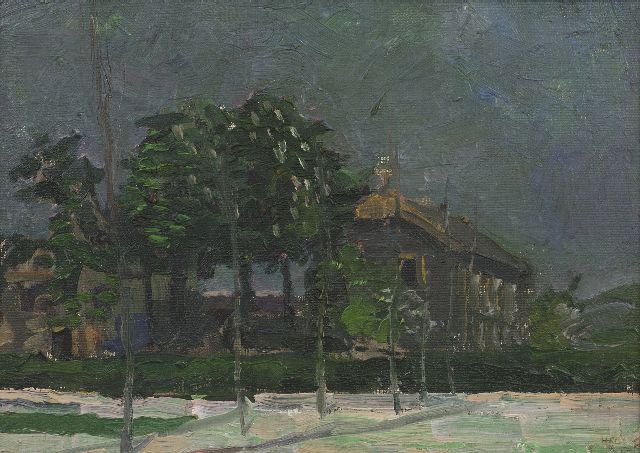 Harm Kamerlingh Onnes | Chestnut trees, oil on board, 24.9 x 34.4 cm, signed l.r. with monogram and dated '51