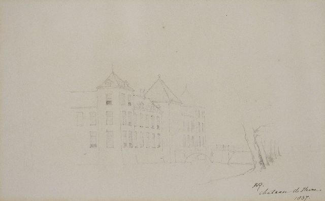 Ronner-Knip H.  | Heeze castle, pencil on paper 23.9 x 38.9 cm, signed l.r.. with monogram and dated 1837