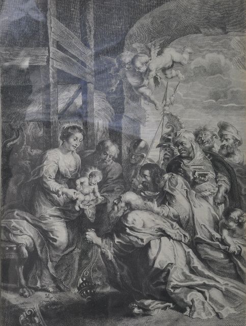 Onbekend | Aanbidding van de Koningen, ets op papier, 32,5 x 47,3 cm