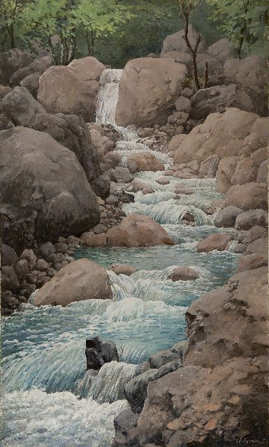 Voerman jr. J.  | Mountain stream in the Melchtal, Switzerland, oil on canvas 100.4 x 60.5 cm, signed l.r. and to be dated 1921