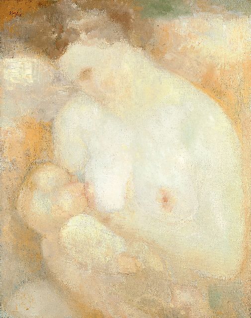 Toon Kelder | Mother, feeding her baby, oil on canvas, 68.5 x 54.2 cm, signed u.l.