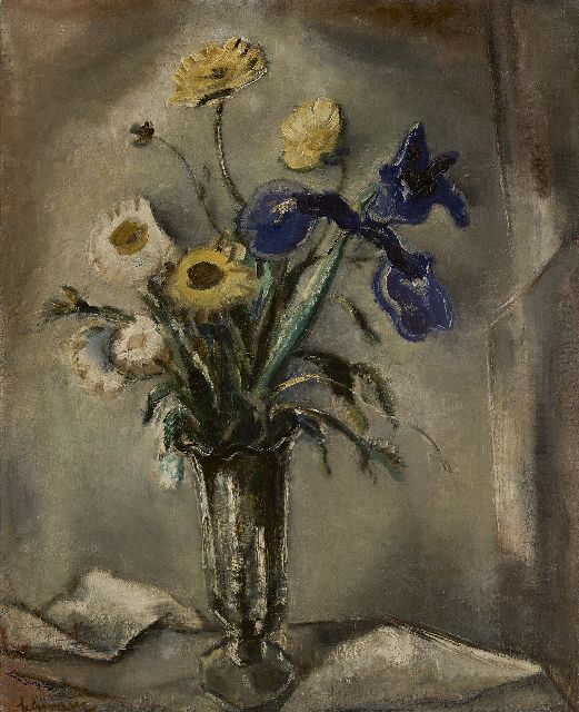 Schwarz S.  | A still life of garden flowers, oil on canvas 65.0 x 54.8 cm, signed l.l.