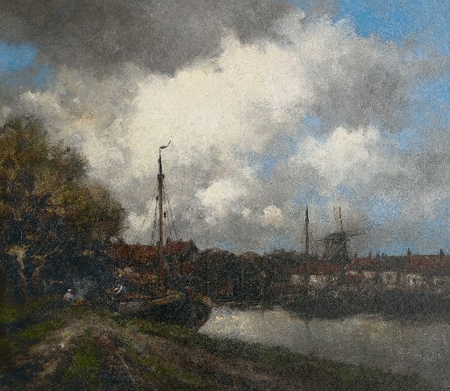Koekkoek jr. H.  | Along the Vecht, oil on canvas 75.0 x 86.0 cm, signed l.l. with pseudonym 'Jan van Couver'