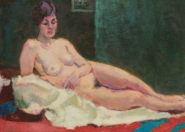 Jan Altink | Reclining nude, oil on canvas, 49.9 x 70.4 cm