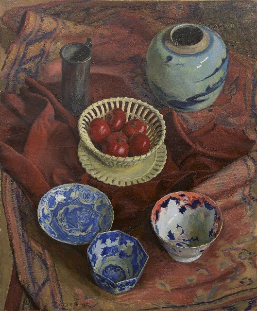 Bolding C.  | A still life with vases and bowls, oil on canvas 105.5 x 85.4 cm, signed l.l. and dated 1942