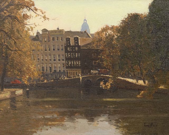 Vlist L. van der | A view of the Herengracht in Amsterdam, oil on canvas 40.4 x 50.5 cm, signed l.r.