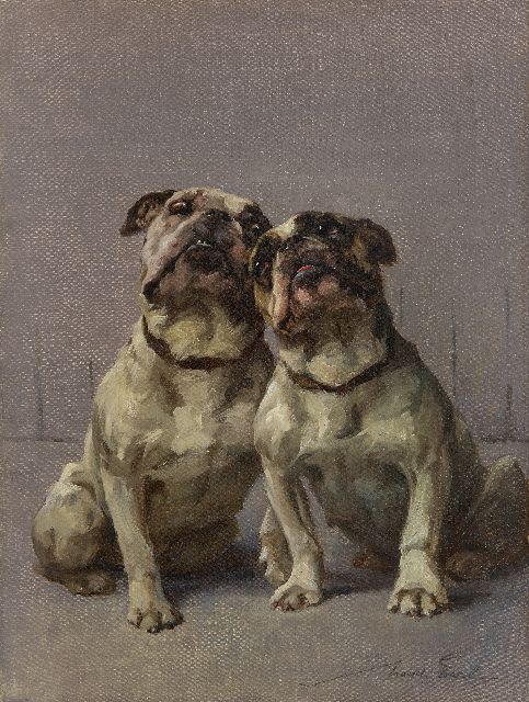Earl M.A.  | Bulldog buddies, oil on canvas 61.5 x 45.9 cm, signed l.r.