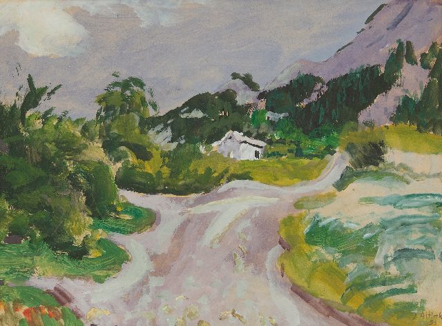 Altink J.  | Landscape in the Haute-Savoie, gouache on paper 47.3 x 63.2 cm, signed l.r. and dated '53