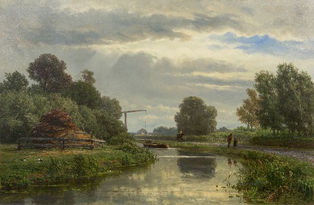 Jan Willem van Borselen | Towers in a Dutch polder landscape, oil on canvas, 65.3 x 100.2 cm, signed l.r. and dated 1872
