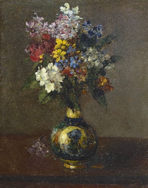 Vollon A.  | Flowers in a vase, oil on canvas 41.4 x 32.0 cm, signed l.r.