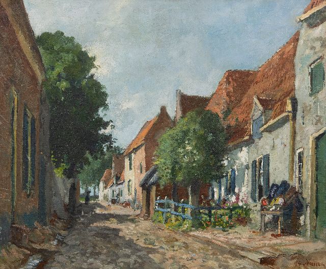 Vuuren J. van | A sunny day in Elburg, oil on canvas 50.0 x 60.0 cm, signed l.r.