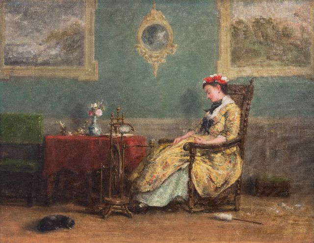 David Bles | Le Repos, oil on canvas, 35.6 x 46.0 cm, signed l.r. (vague) and dated 1846