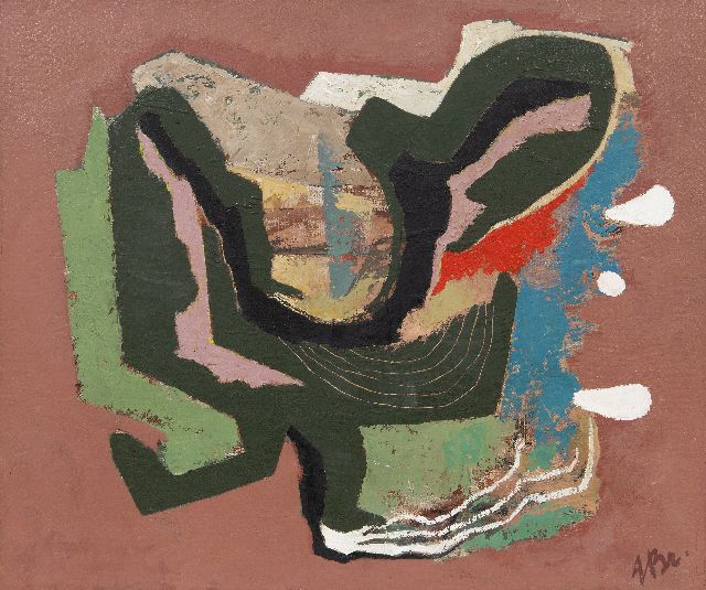 Breetvelt A.  | Abstract, oil on canvas 50.3 x 60.3 cm, signed l.r. and on the stretcher and to be dated end 1940's