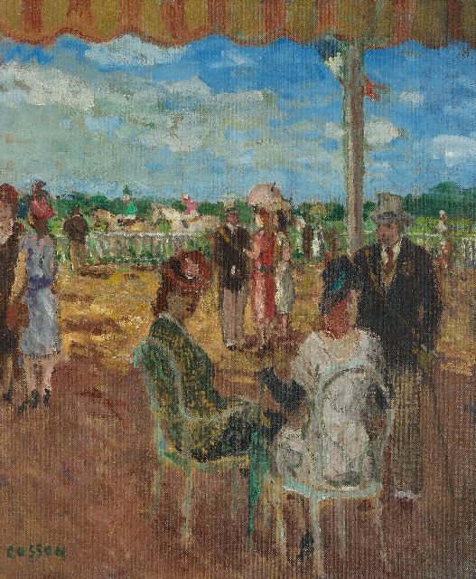 Cosson J.L.M.  | At the race track, oil on canvas 45.9 x 38.4 cm, signed l.l.