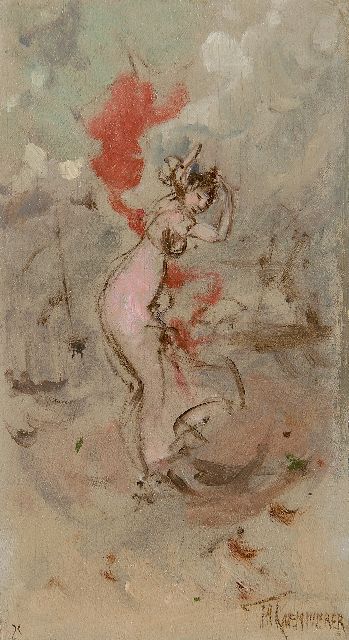 Kaemmerer F.H.  | March - Zodiac sign Pisces, oil on canvas laid down on painter's board 18.5 x 10.3 cm, signed l.r.