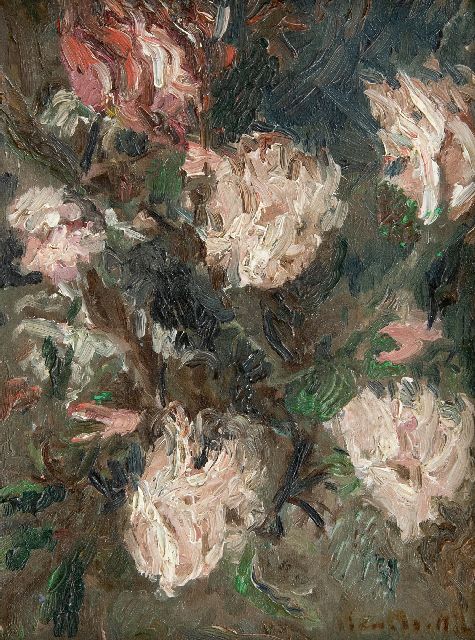 Monticelli A.J.T.  | Roses, oil on canvas 21.3 x 16.1 cm, signed l.r.