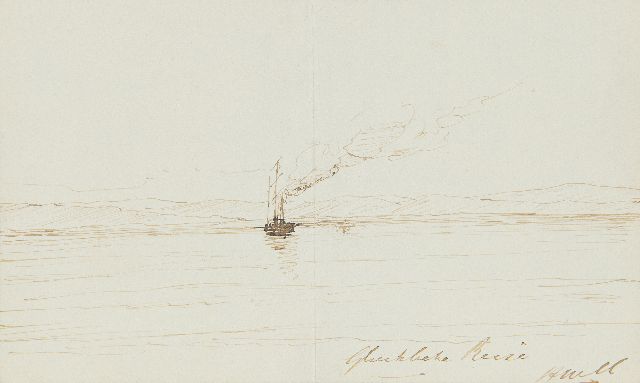 Mesdag H.W.  | Glückliche Reise, pen and Indian ink on paper 11.5 x 18.5 cm, signed l.r. with initials