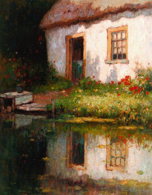 Knikker A.  | A farm in spring, oil on canvas 40.0 x 30.0 cm, signed l.r.