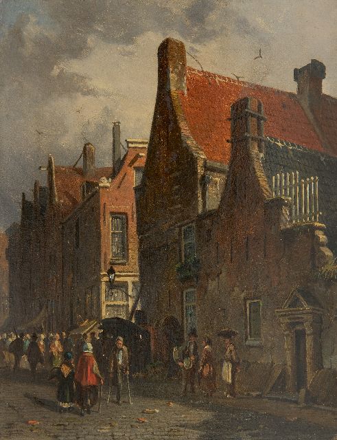 Eversen A.  | A Dutch town, oil on panel 19.5 x 15.5 cm, signed l.l. with monogram and on the reverse in full on a