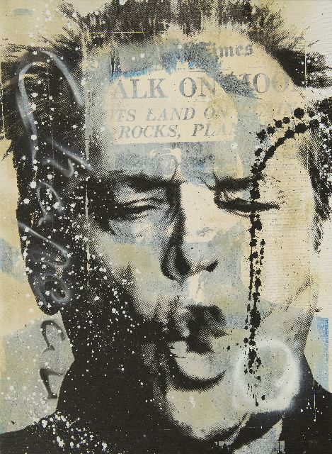 Chapeau R.  | Jack Nicholson, mixed media on canvas 74.9 x 55.2 cm, signed c.l.
